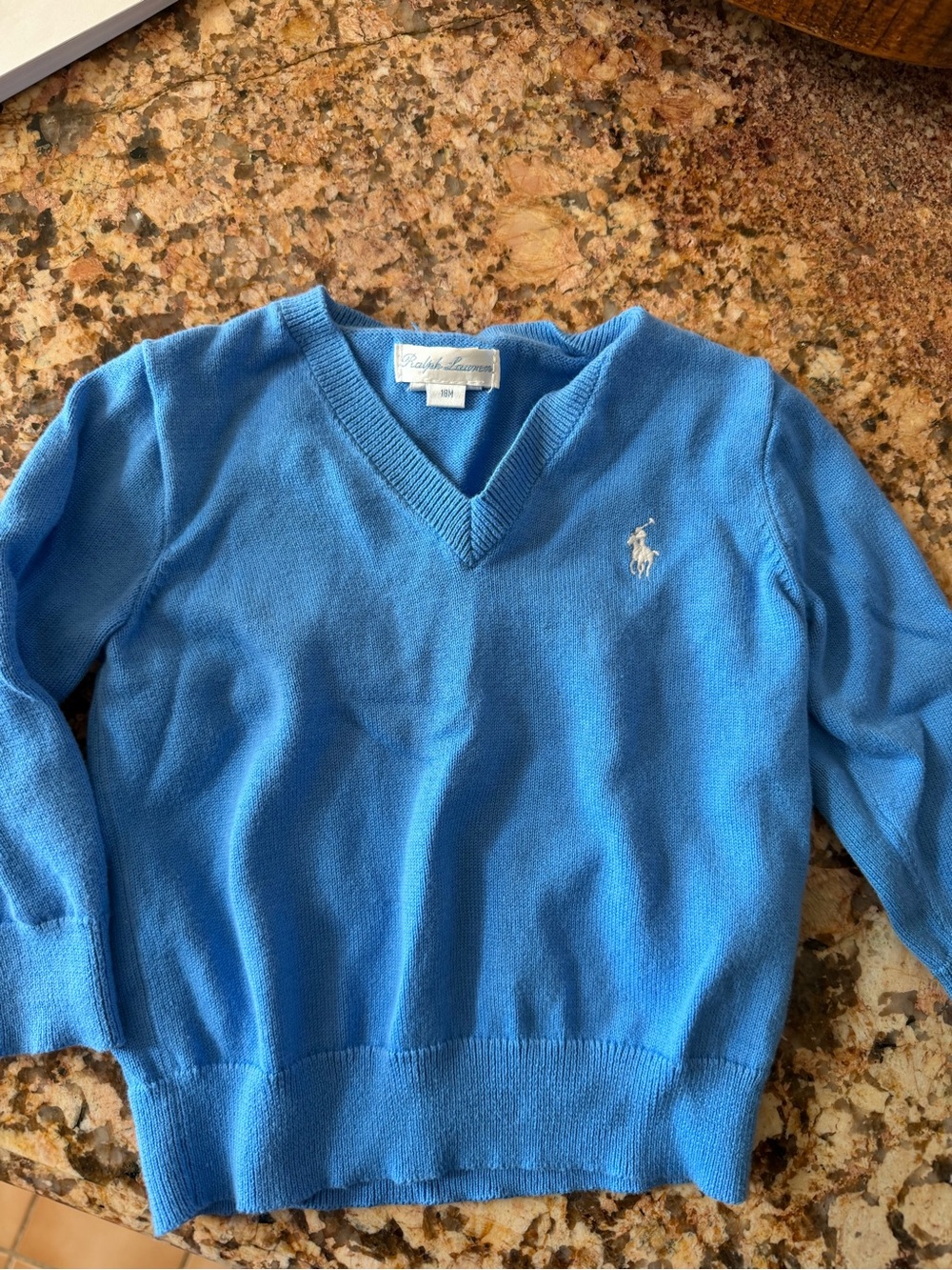 Ralph Lauren baby Blue V-Neck Sweater